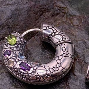 Indonesian Mixed Stone Sterling Silver Earrings